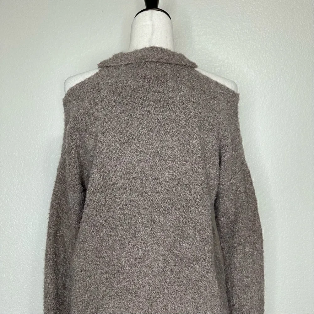 Anthropologie Moth Merino Wool Cut Out Long Sleeves Sweater, Sz Small